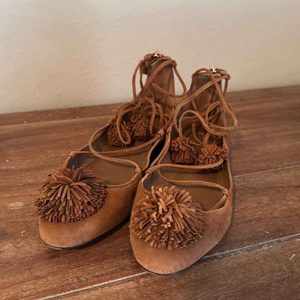 Pre-owned Authentic Aquazzurra flats size 38 1/2